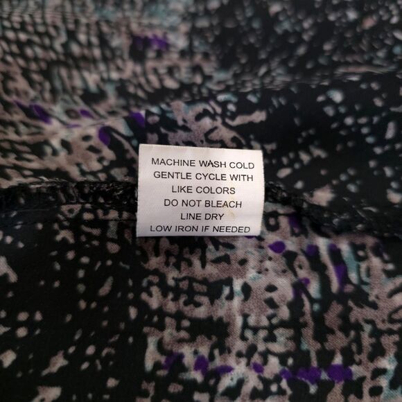 90s Satin Sleeveless NeckTie Top SzM Y2K Whimsigoth Flowy Black Teal Punk Urban - Picture 11 of 12